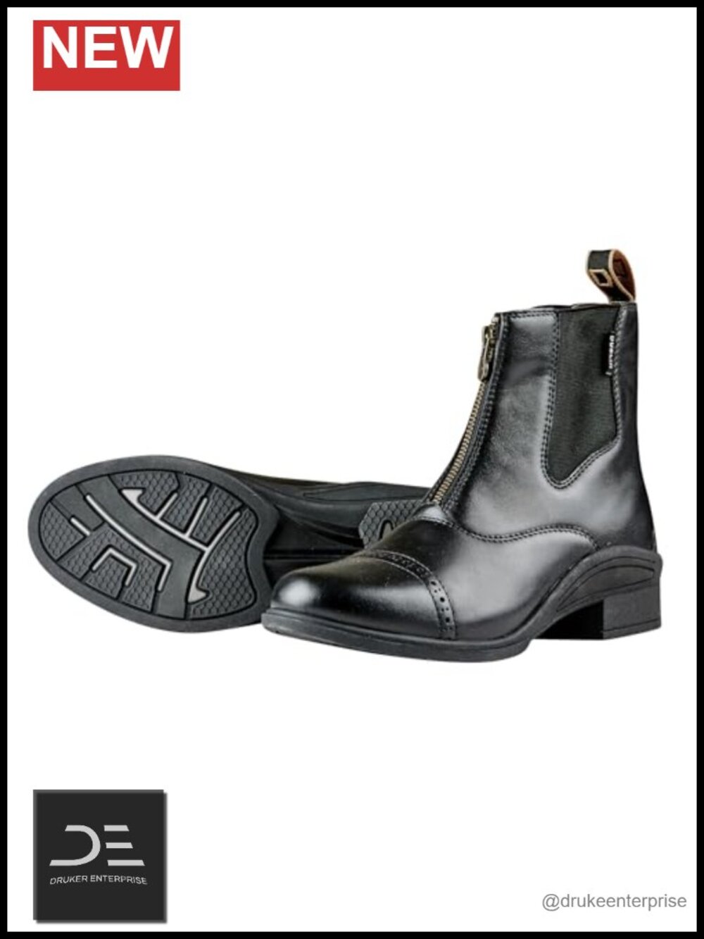 Equestrian Zip Paddock Boots PU Material